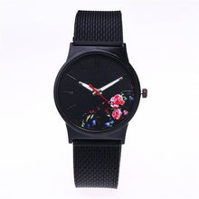 Load image into Gallery viewer, Black Flower Watch Women