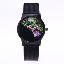 Load image into Gallery viewer, Black Flower Watch Women